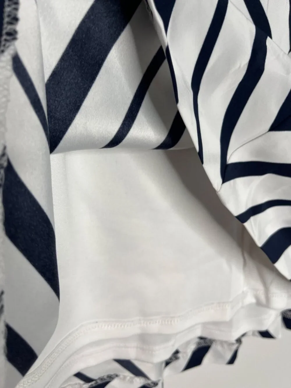 Lane Bryant Plus 22 Chevron Stripe Flare Skirt Navy White Side Zip - Picture 7 of 10
